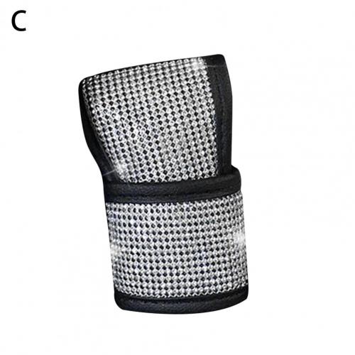 Full Diamond Crystal Car Gear Shift Collar Cover Glitter Rhinestones Auto Shifter Hand Brake Covers Car Interior Accessories: C