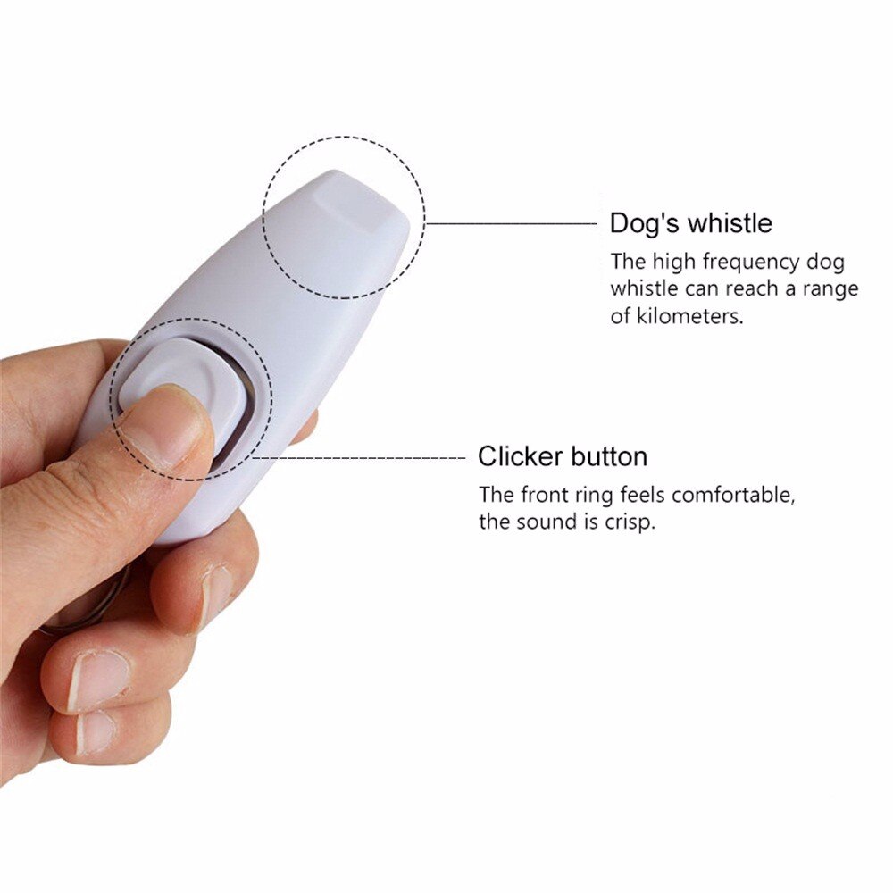 Pet Toy Training 2-in-1 Dog Training Whistle Clicker Pet Dog Trainer Aid Guide Dog Supplies Easy To Carry PC Material