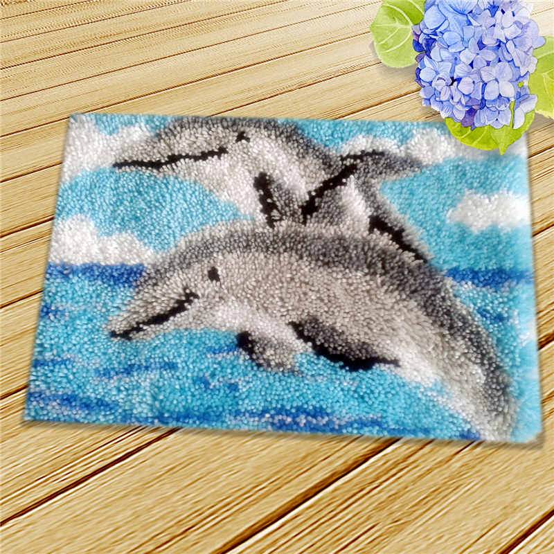 Prajna mignon animaux tapis couture loquet crochet Kits toile tricot tapis crochet point de croix Fomiaran pour couture bricolage Handmades: White
