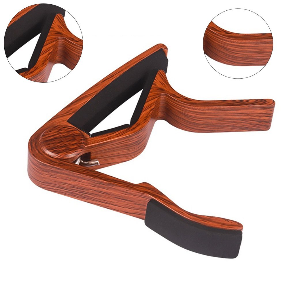 Gitarren-capo, ukulelen-capo, capo aus metall mit tiefer holzmaserung, tonvariationsclip, stimmclip, musikinstrumentenzubehör