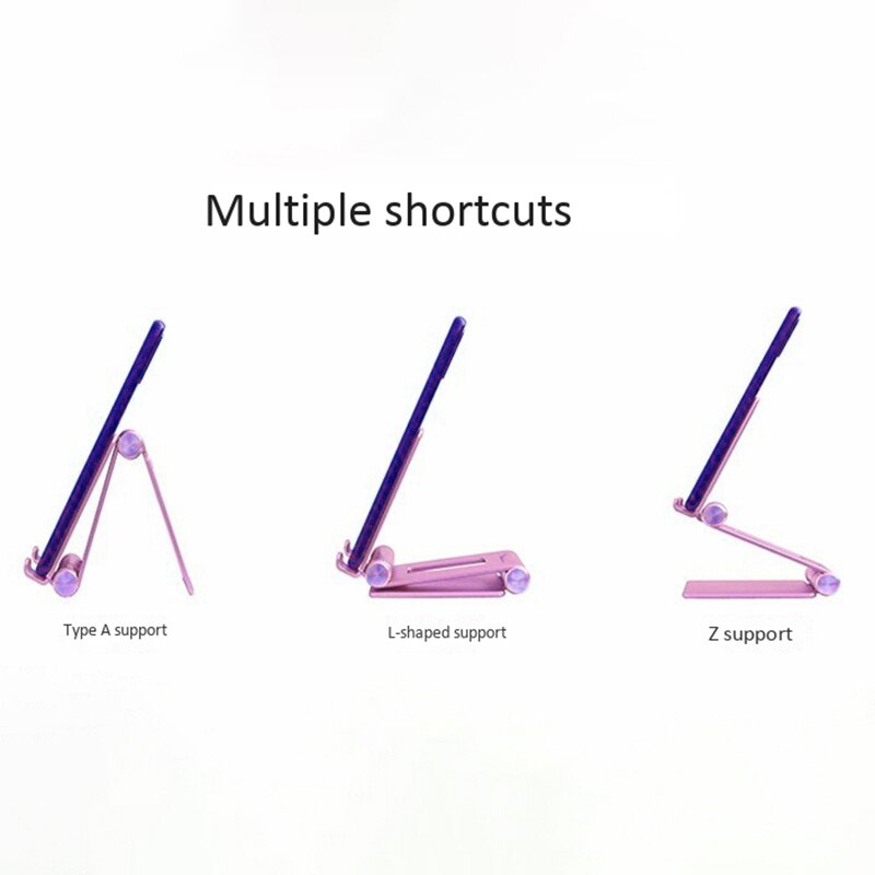 Desktop Phone Stand Metal Foldable and Retractable Mobile Phone Live Broadcast Universal Holder with Makeup Mirror