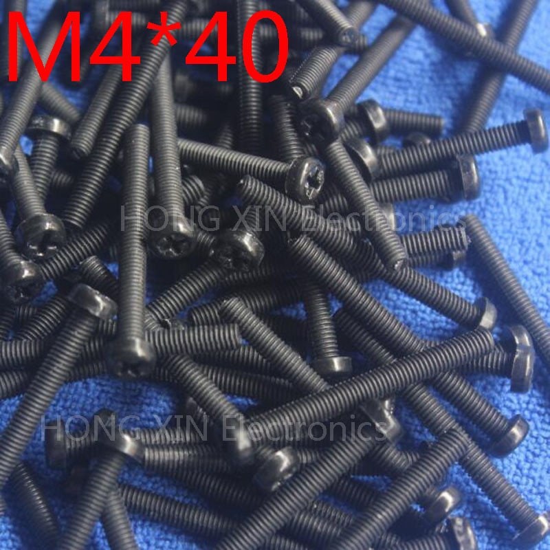 M4*40 Black 40mm 1pcs Round Head nylon Screw plastic bolts brand RoHS compliant Fasteners Assortment PC/board DIY