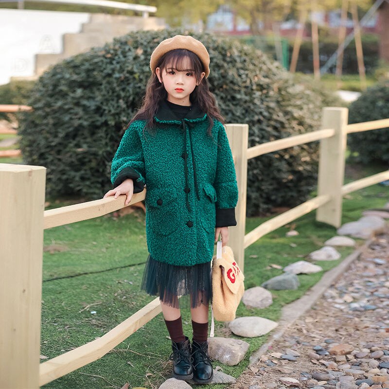 Donkergroene NOTRE-V Faux fur jas FUR LONG COAT