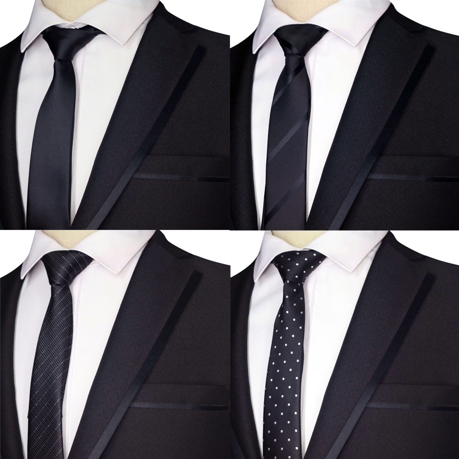 exclusif 59 "Long 5CM hommes maigre cravates noir Polyester soie rayures points Jacquard étroit mince cravate homme cou cravate fête