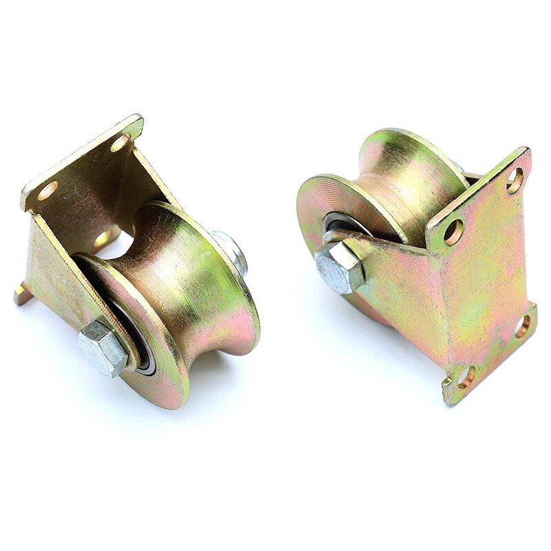 2 Pcs 2 Inch U-Groove Track Wiel Schuifdeur Roller Voor Omgekeerde Track Rolling Gate Industriële Machines Draad touw Rail