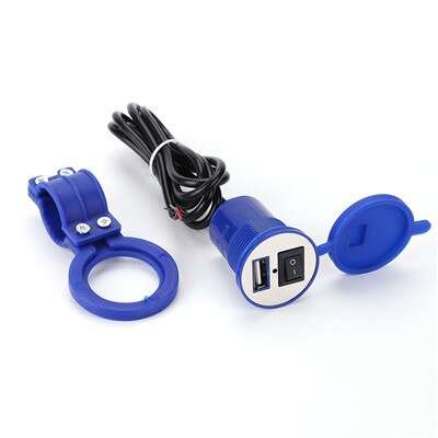 Moottoripyörän 12v/24v vedenpitävä usb-virtalaturin liitäntä turvakytkimellä matkapuhelimen mototarvikkeille