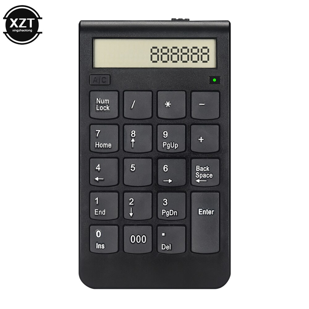 Wireless 2.4G Usb Number Keyboard/Calculator with Digital Display Rechargeable Mini 19 Keys Numeric Smart Keypad Office Supplies: Default Title