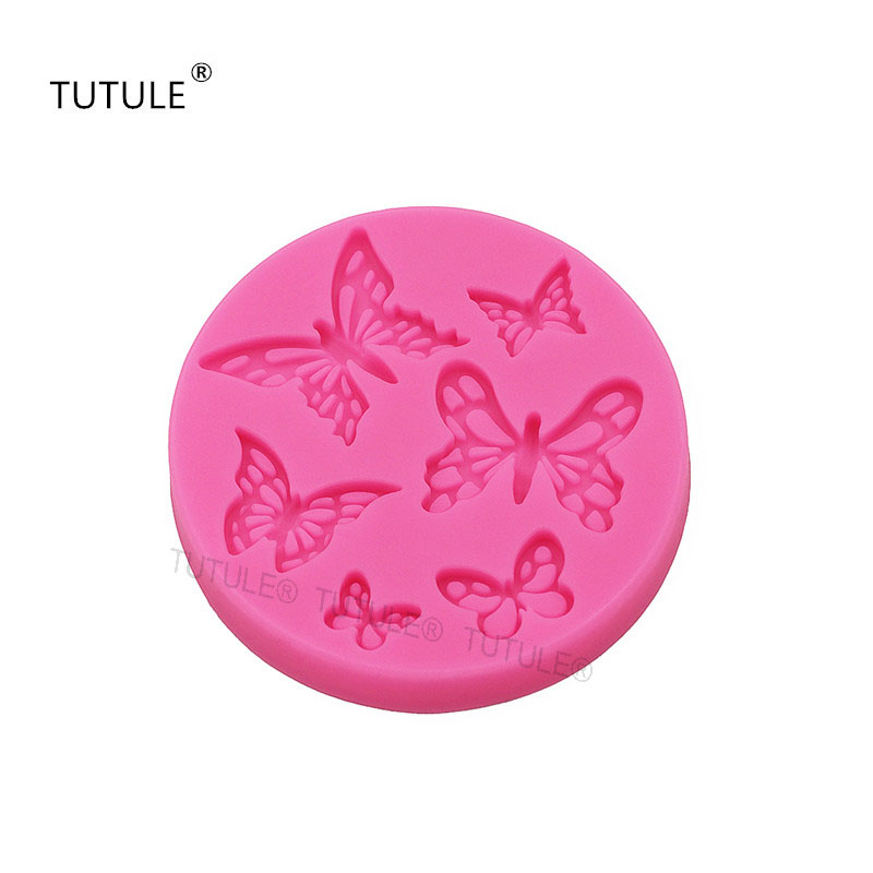 Moldes de silicona con forma de mariposa para Fondant, pasta de goma de mascar para manualidades de Chocolate, arcilla polimérica de resina, arcilla metálica, molde de porcelana