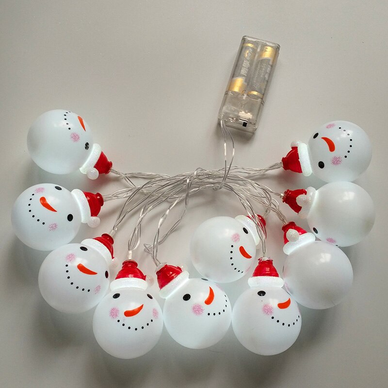 schneemann LED Batterie Lichter 1,6 mt/3 mt 10 stücke Schnur Lichter Gebühr Party Halloween Terrasse Weihnachten Dekor neue Jahr Spielzeug Tropfen