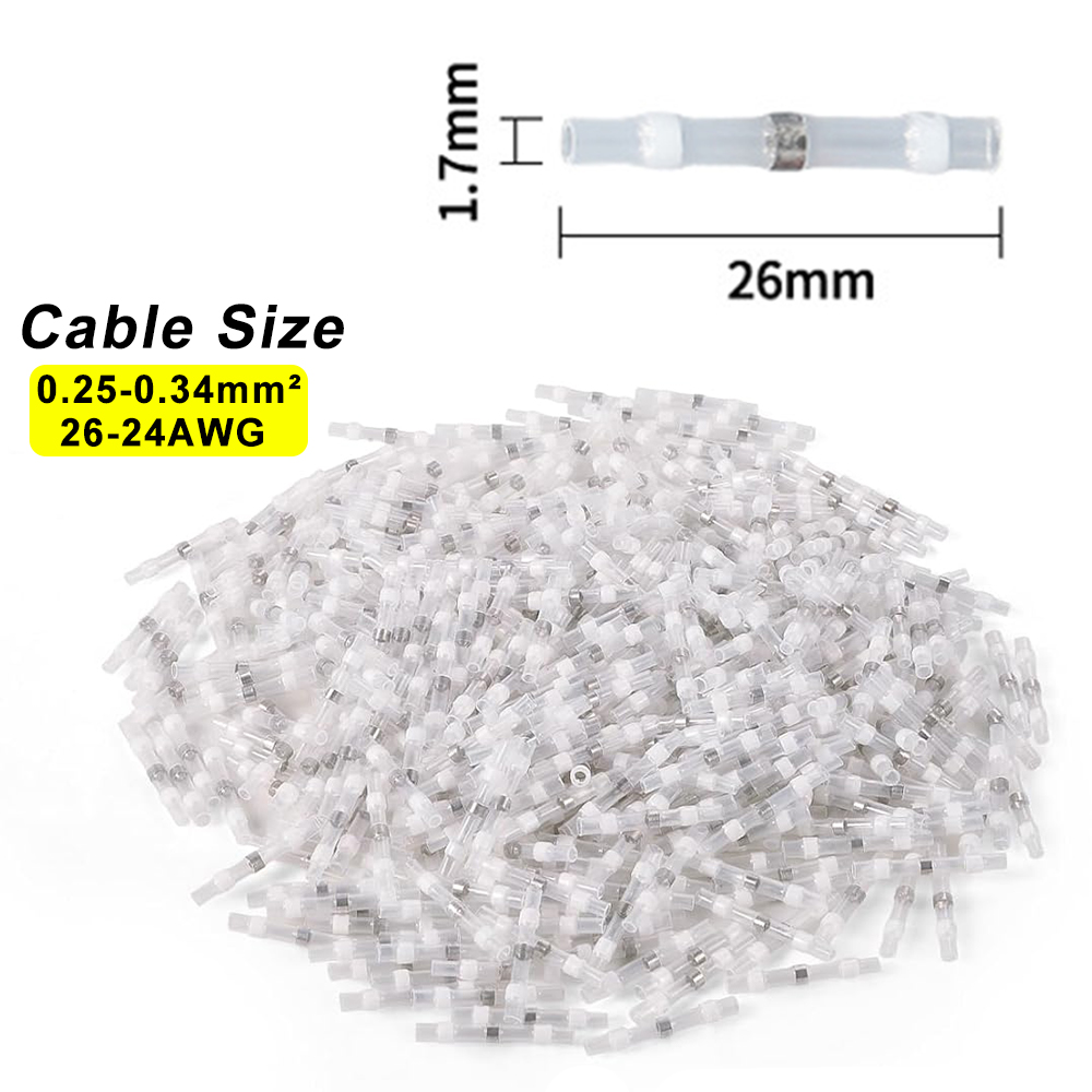 Heat Shrink Tube Sleeves Waterproof Solder Seal Electrical Wire Connector Butt Splice Terminals Heat Shrinkage Cable Connectors: PURPLE / 3P