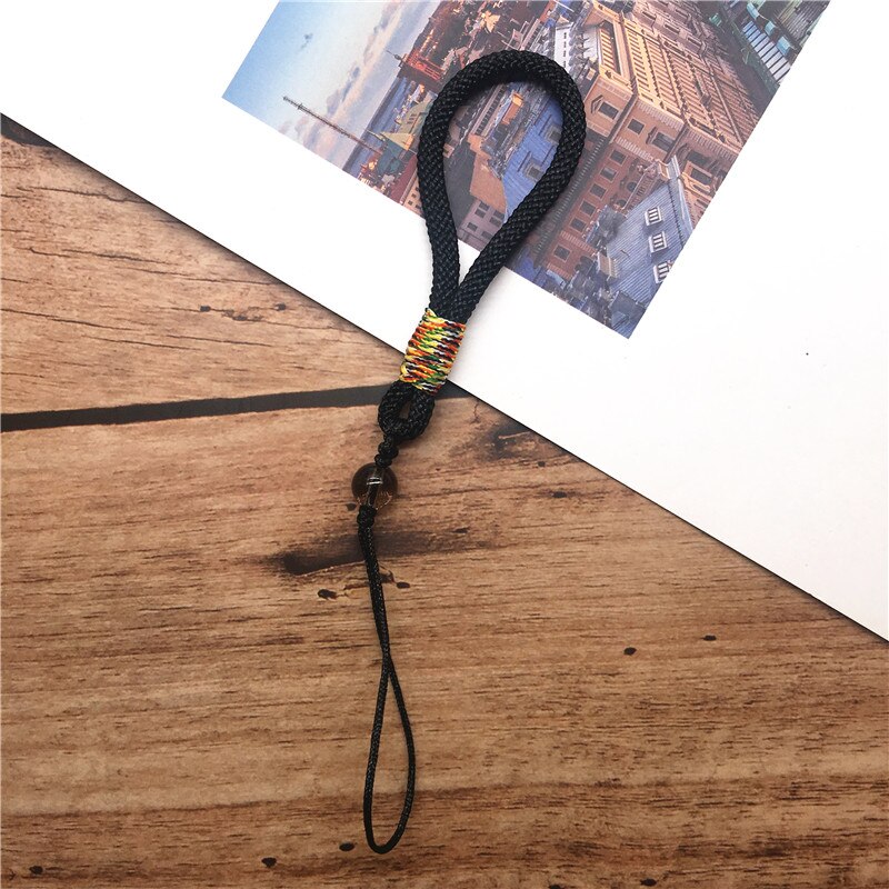 Hand Wrist Lanyard Strap String for Phone for iPhone 7 8 X 6 USB Flash Drives Keys Keychains ID Name Tag Badge Holders: black