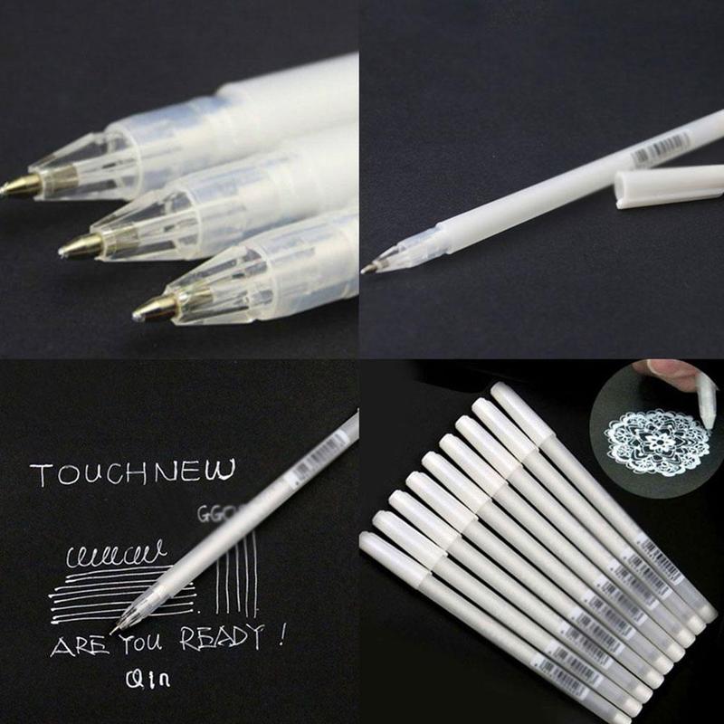 Black Card Hand-painted Highlighter White Marker White Marker Pen Art Drawing Pens Graphic Supplies Micro Markers Pigment W4O5