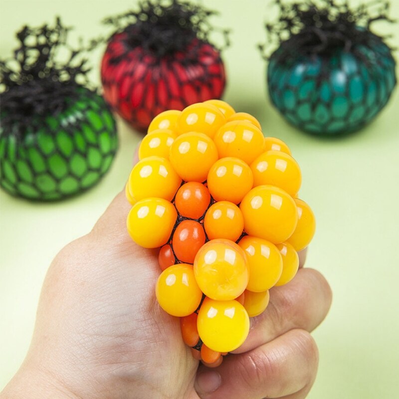 2Inch Hand Squeeze Druif Bal Fidget Vent Bal Speelgoed Miniatuur Speelgoed Peuter Stress Relief Speelgoed Druif Mesh bal