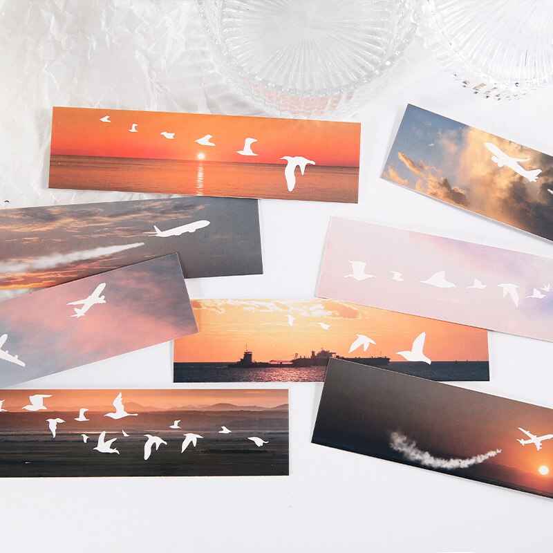 30 Pcs Seaside Sunset Scenery Set Of Cute Bookmarks Unique Book Marks For Book Lovers Aesthetic Kids Bookmarks For Student