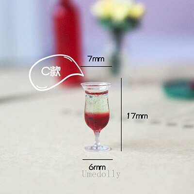 4PCS 1/12 Dollhouse Miniature Tazza di Bottiglia di Vino di Vetro Modello per OB11 BJD Casa di Bambola Giochi Di Imitazione Bambini Accessori Da Cucina Giocattolo: C  4pcs