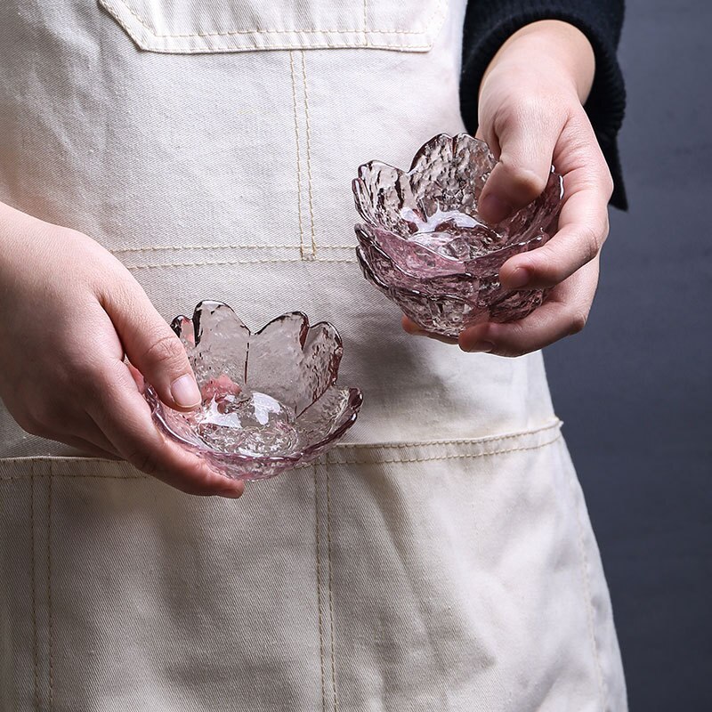 Glas Schotel Nordic Stijl Glas Saus Kom Mini Japanse Kersenbloesems Kruiden Plaat Ijs Slakom Keuken Servies