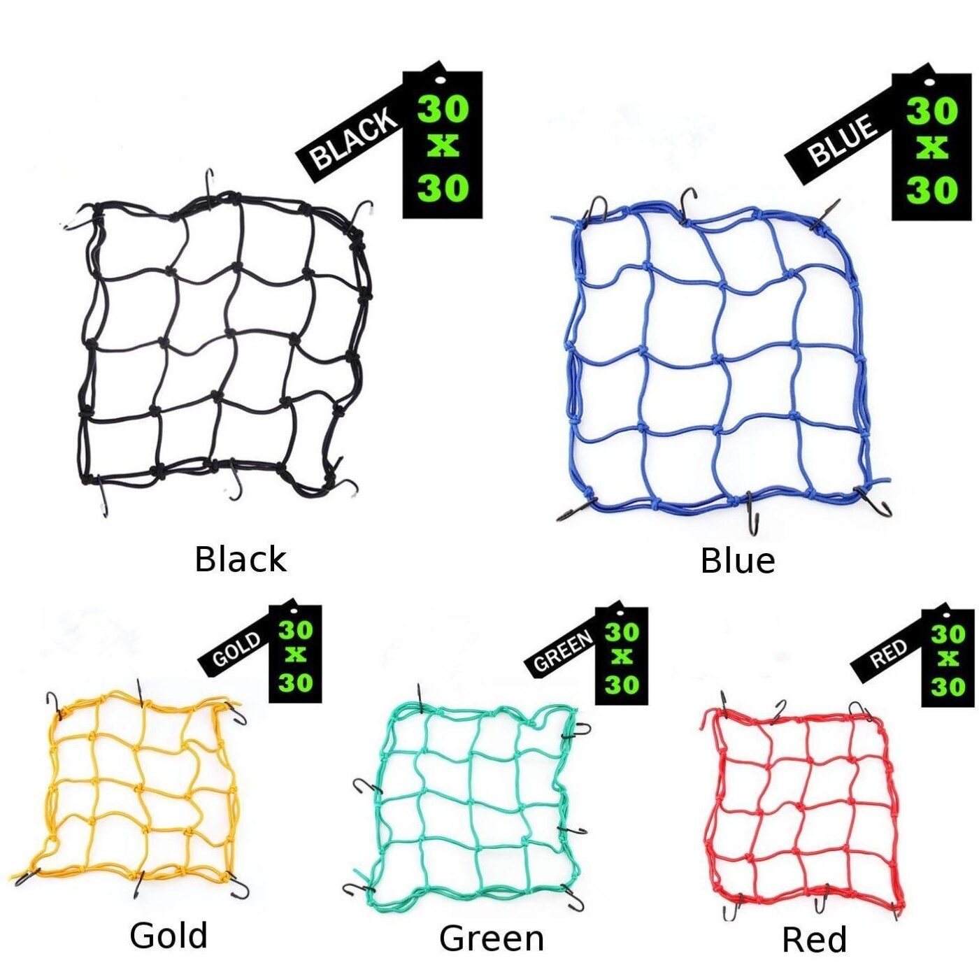 30*30cm Motorcycle Elastic Luggage Net Carrier For ATV Bicycle Adjustable Hooks Suitable For Motorcycles, Bicycles And SUV