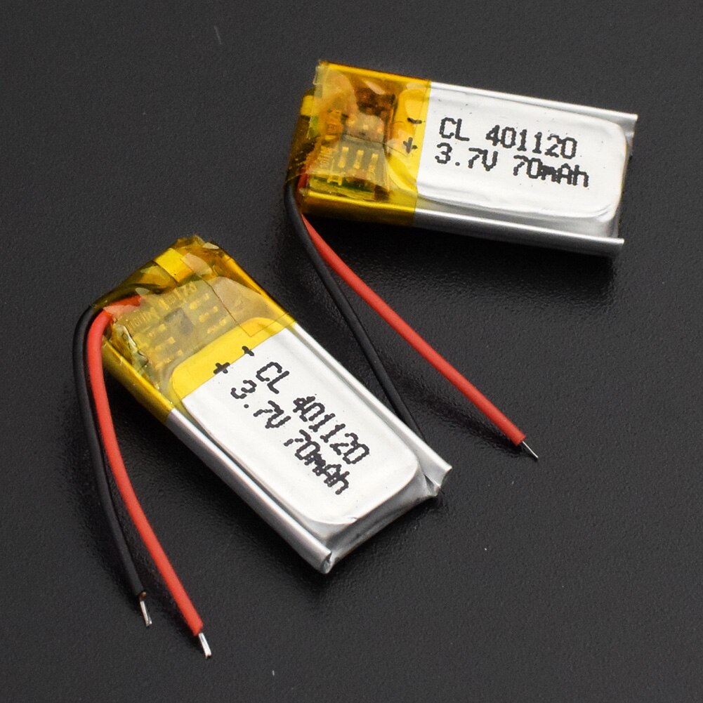 1/2/4 Pieces 401120 Li-ion Polymer Battery 3.7v 70mah Rechargeable Batteries CE FCC ROHS Certification Safe Power Supply
