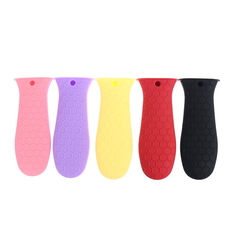 1Pcs Siliconen Handvat Pannenlap Voor Gietijzeren Koekenpannen Pannen Grip Mouw Cover Potten Pannen Handvat Onderdelen