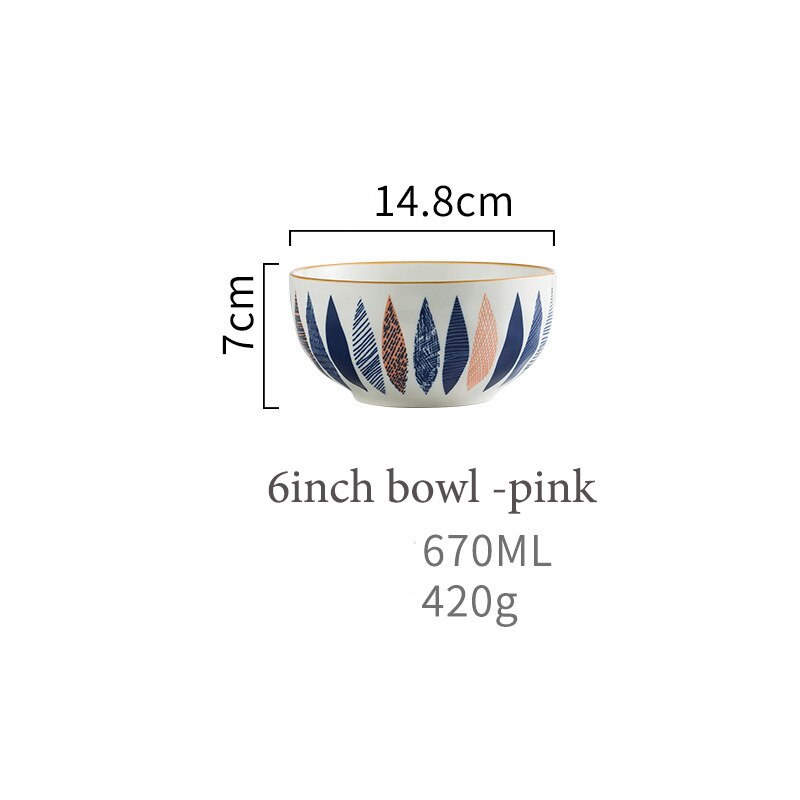 Japońska zastawa stołowa ceramiczna kreatywna ręcznie malowana miska na makaron naczynia ceramiczne płytkie talerze New Arrival miski: Noodle Bowl Pink