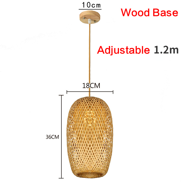 Rotan Hanglampen Bamboe Lantaarn Hanglamp Hand-Geweven Bamboe Lampenkappen E27 Verlichtingsarmaturen Eetkamer Woonkamer Decor: Dark Gray