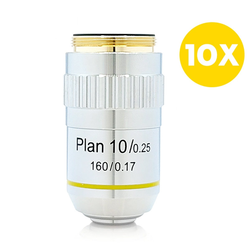 Lente objetivo acromática de Plan de microscopio 4X 10X 20X 40X 100X objetivos de microscopio metalúrgico biológico rosca de 20,2 RMS: Morado