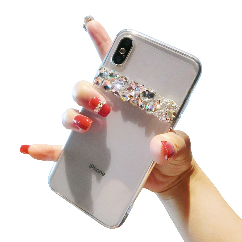 Diamant Telefon fallen Für Oneplus 7 Profi 5 6T Oneplus 5T 7 Klar Telefon Cobar Telefon Kilifi transparent farbe Strass Funda Coque