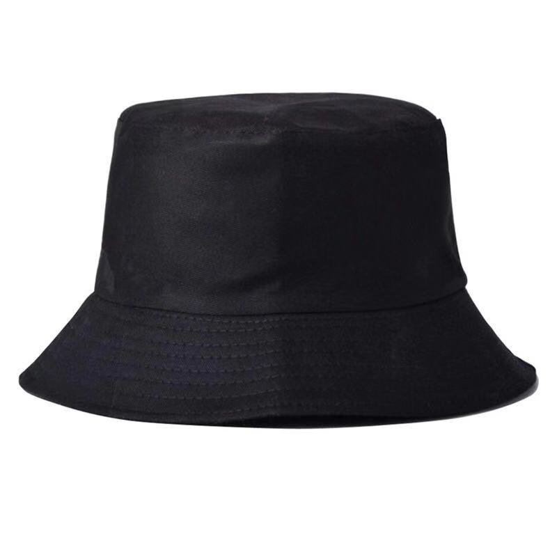 Chapeau de pêche pour hommes et femmes, style pop, bob, coiffure de pêche, couleur noire solide, protection solaire, style Hip Hop, panama: solid black