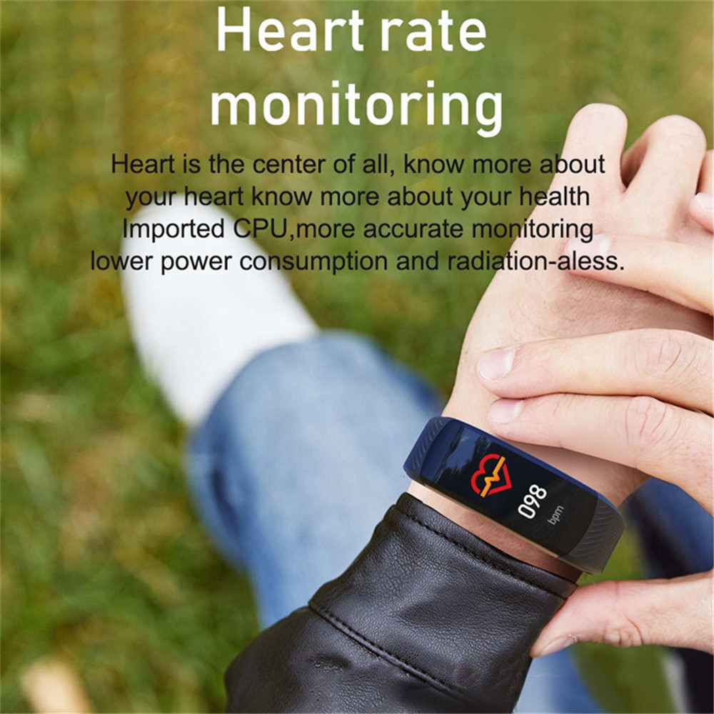 Fitness Tracker Waterdichte Ip67 Smart Fitness Armband Bloeddruk Hartslagmeter Sport Smart Band Horloge Voor Android Ios