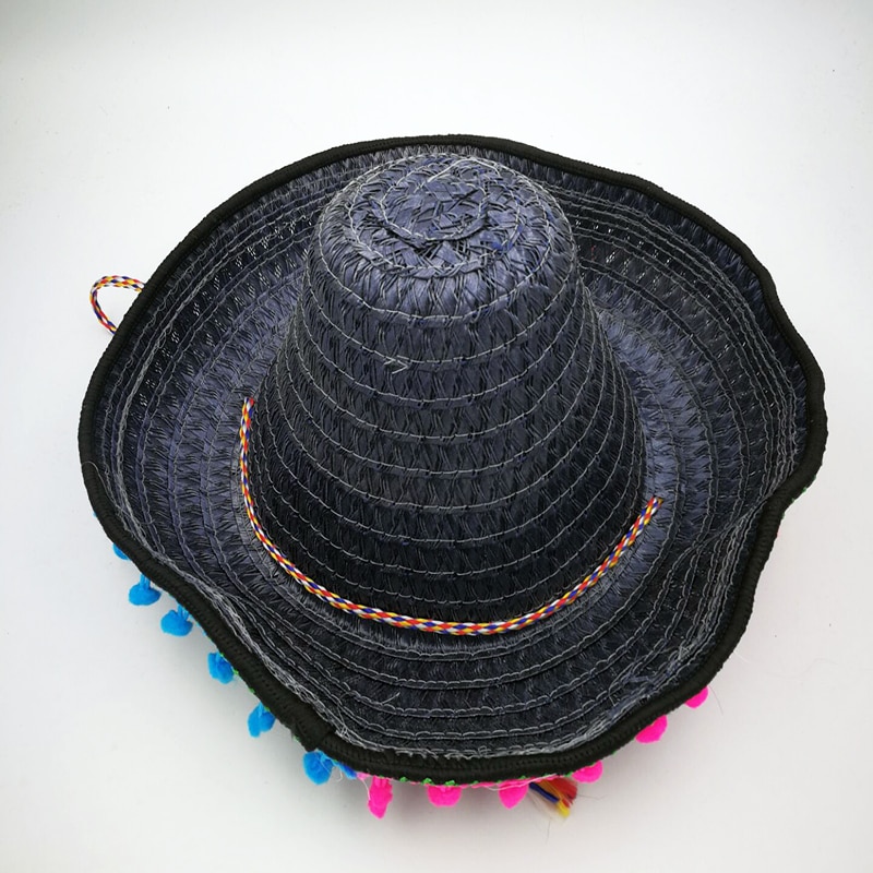 Summer Kids Mexican Straw Hats Sombrero Party Festive Spanish Hat Child Costume Accessory L3