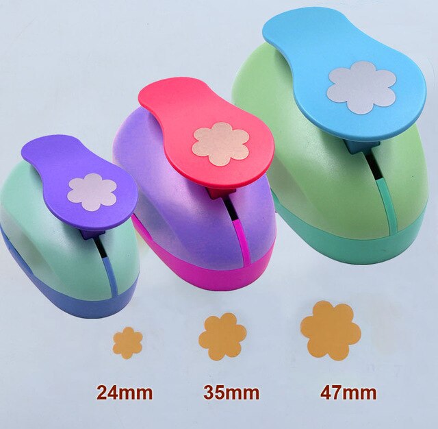 3pcs 25mm 35mm 50mm paper cutter дырокол Circel Flower punch hole puncher eva foam Scrapbook punchers DIY perforadora de papel: 243547mm Six flower