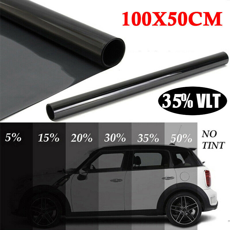 Car Window Sticker 100x50cm Car Home Window TINT 35% VLT Black Film Foil Sticker Decal+Scraper