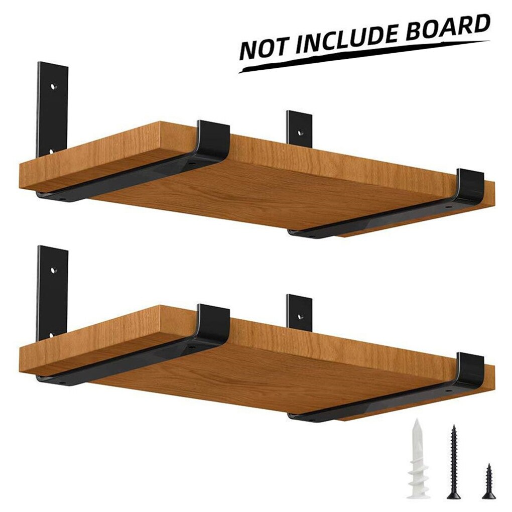 2Pcs/Lot Metal Wall Shelf Brackets With Screws Expansion Tubes Retro Clapboard Support Stand For Bathroom Kitchen Storage Holder
