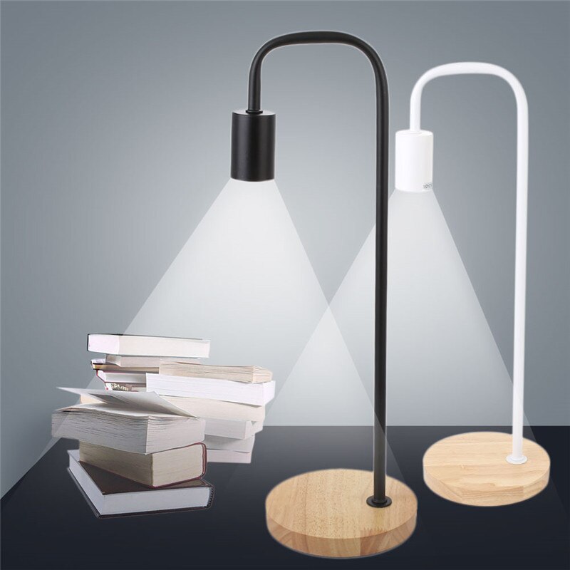 nordisch Moderne Holz Schreibtisch Lampe Schlafzimmer Nacht Holz Tisch Lampen Einfache Metall Tisch Leuchten Zimmer Dekor Beleuchtung E27 40W