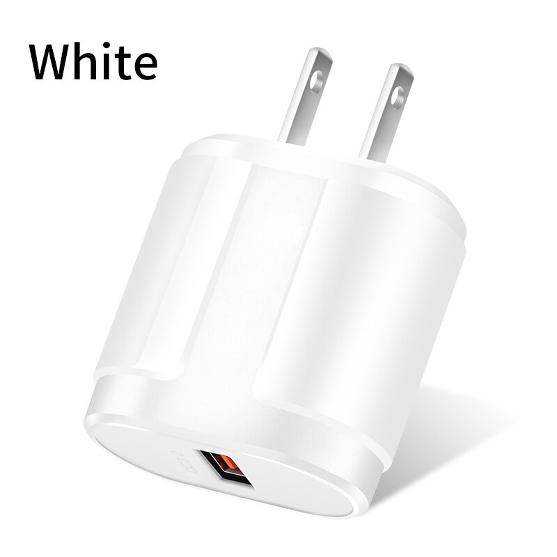 Quick Charge 3.0 Mobiele Telefoon USB Lader YKZ 18W EU Plug Wall Charger Adapter QC3.0 voor iPhone Samsung Huawei xiaomi HTC: US White