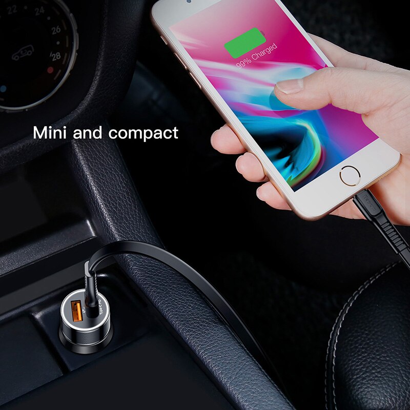 Baseus Auto Telefon Ladegerät USB schnell aufladen für iPhone X 8 8P Huawei Schnelle Ladegerät Adapter Buchse 36W typ-C PD Auto Auto Ladung