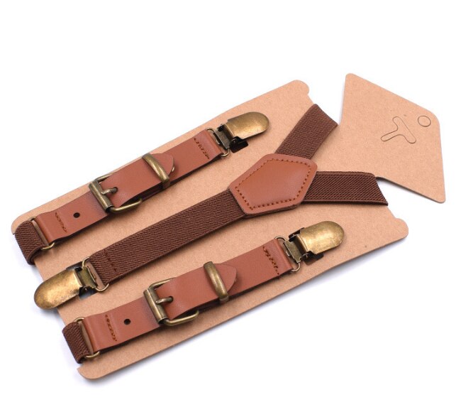 Di modo Elastico Bretelle di trasporto Solido Del Bambino Ragazzo Bretelle Per I Bambini Retro Bretelle Regolabili Y-shape Torna Bretelle Per Bambini Bretelle Tirantes: Di colore Marrone scuro
