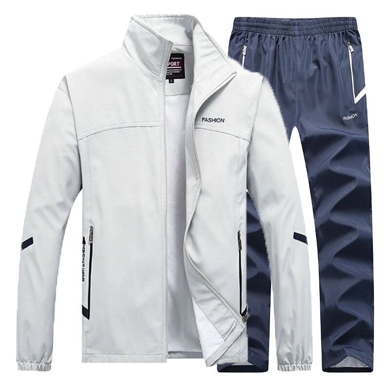 Tenue de Sport pour hommes, ensemble veste + pantalon, vêtements d&#39;extérieur, entraînement, basket-ball, survêtement, jogging, 2 pièces,