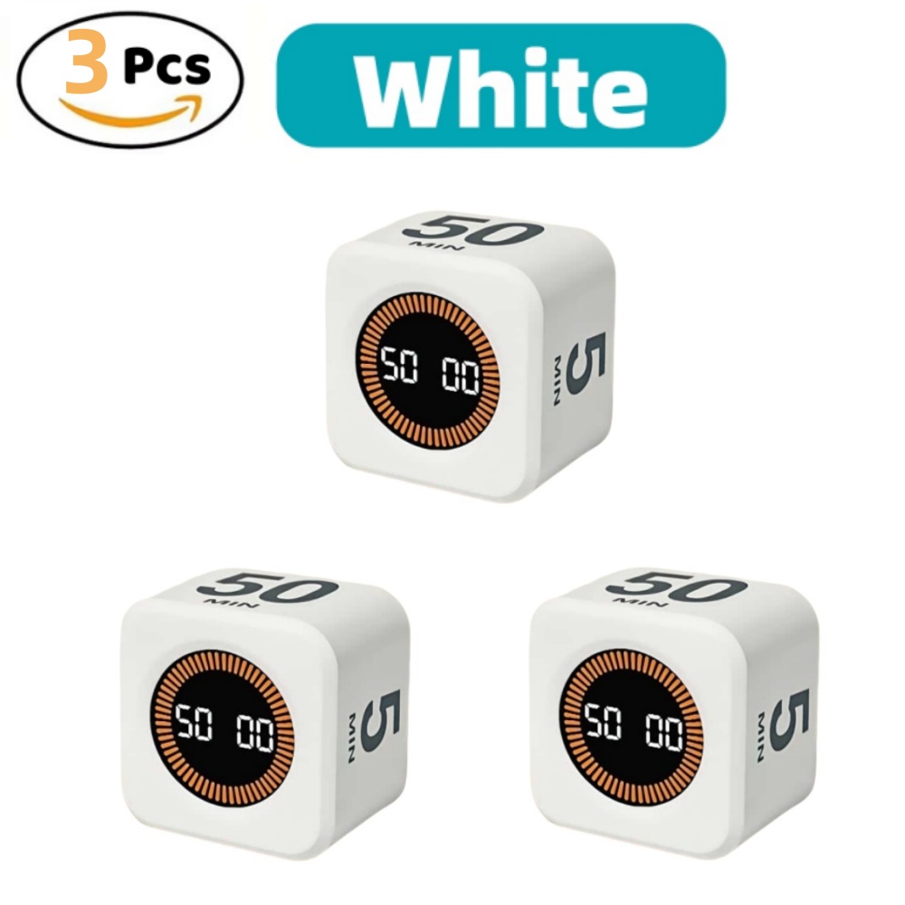 Pomodoro Timer Silent Flip Timer - Digital Visual Study Timer Clock,for Study&kitchen&Shower Cute Time Manager,5/10/25/50min: MULTI