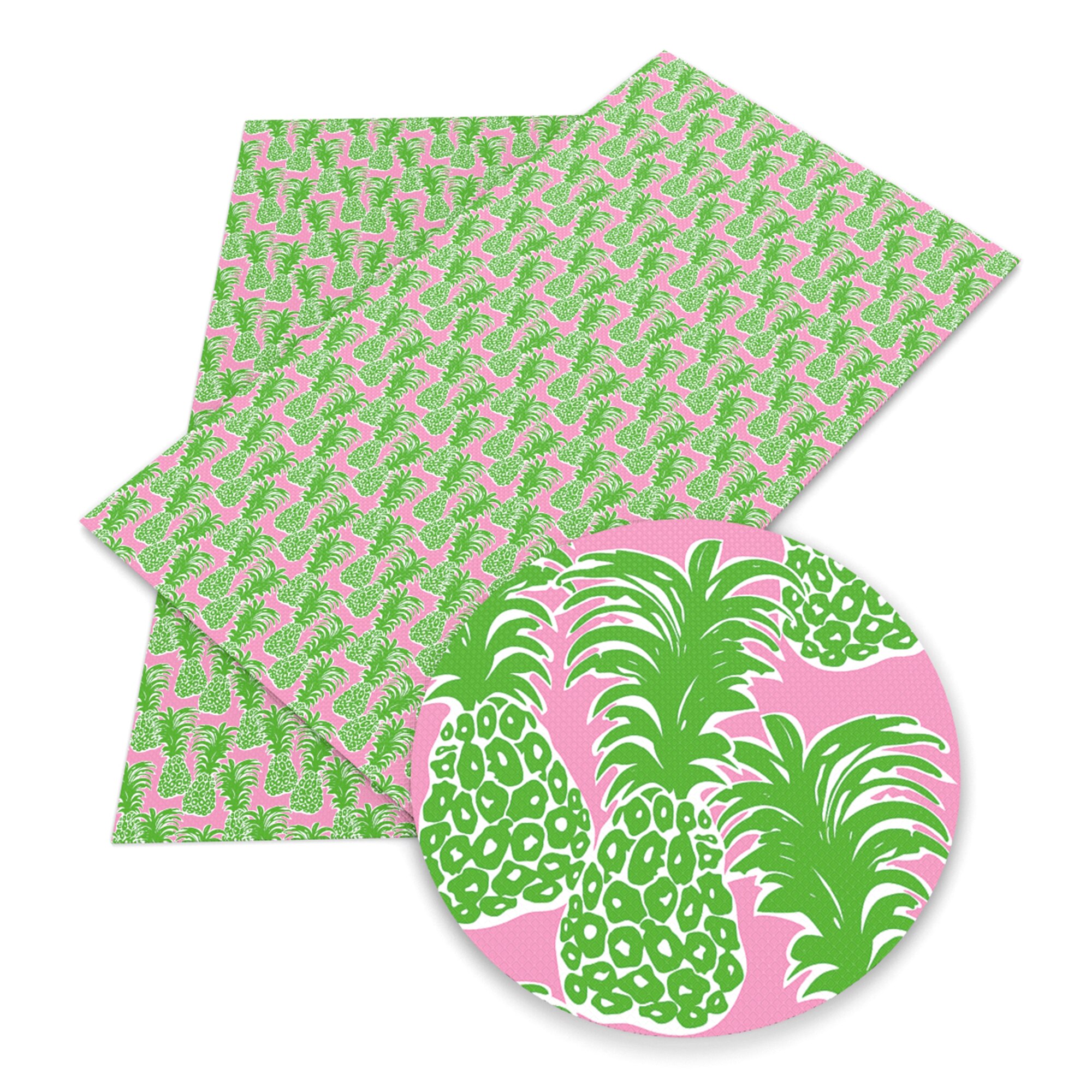 Fruits Theme Faux Leather Sheets Pineapple Strawberry Banana Pattern Printed Synthetic Leather Fabric Sewing Materials Crafts: 1129353001