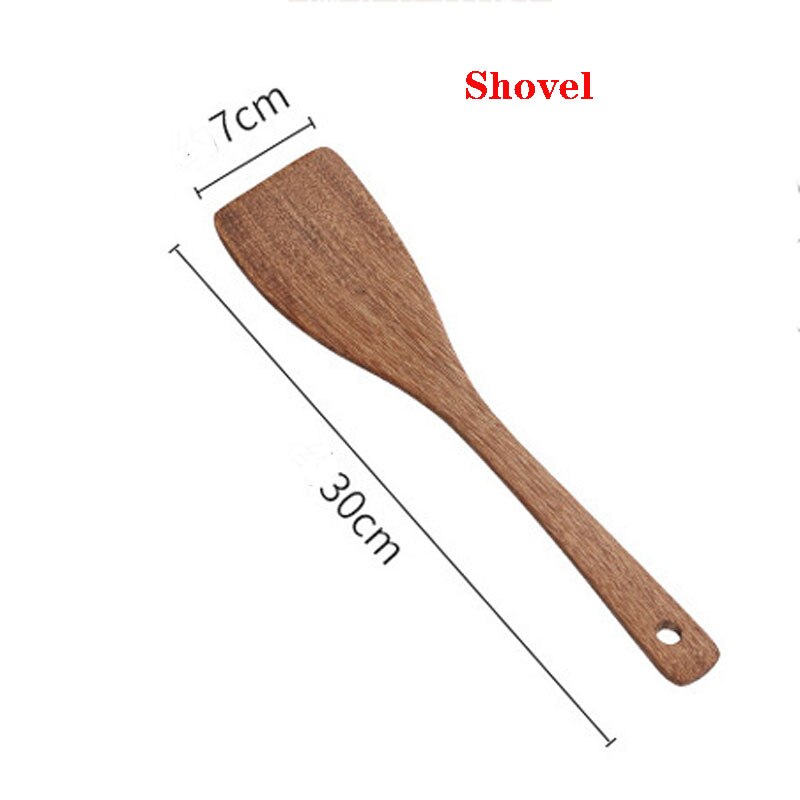 Wooden Spatula Kitchen Nonstick Dedicated Wooden Kitchenware Heat Resistant Wooden Cooking Shovel Spoon: 3