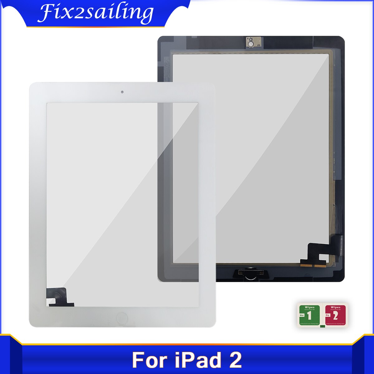 9.7 "Touch Screen Voor Ipad 2 A1395 A1396 A1397 Touch Panel Screen Digitizer Sensor Voor Glas Onderdelen Vervanging + Adhesive