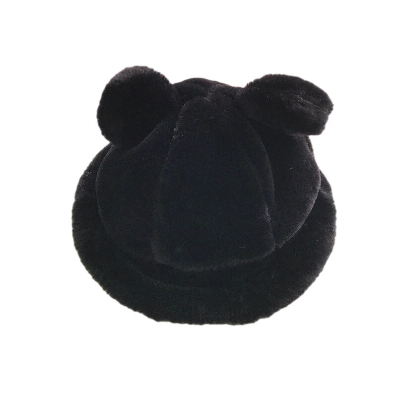 Winter Baby Hat Faux Fur Kids Bucket Hats for Girls Boys with Ears Children Cap Kids Hats Caps Accessories 2-5Y: B