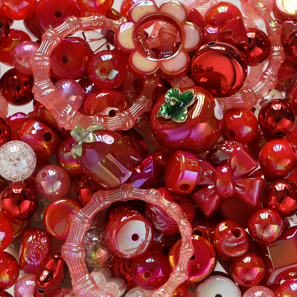 20 gramos, cuentas mezcladas acrílicas de 12 ~ 50mm, cuentas espaciadoras sueltas para fabricación de joyería, accesorios para pulseras, collares y pendientes DIY: Morado