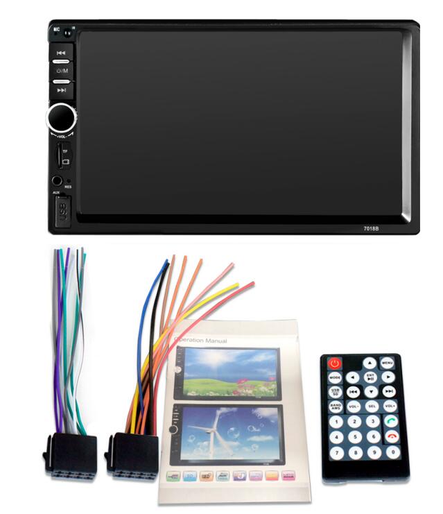 Radio con GPS para coche, de 7 pulgadas reproductor Multimedia con pantalla táctil HD, 2 Din, Audio estéreo, MP5, Bluetooth, USB, TF, FM, cámara 7018b 7012: 7018B