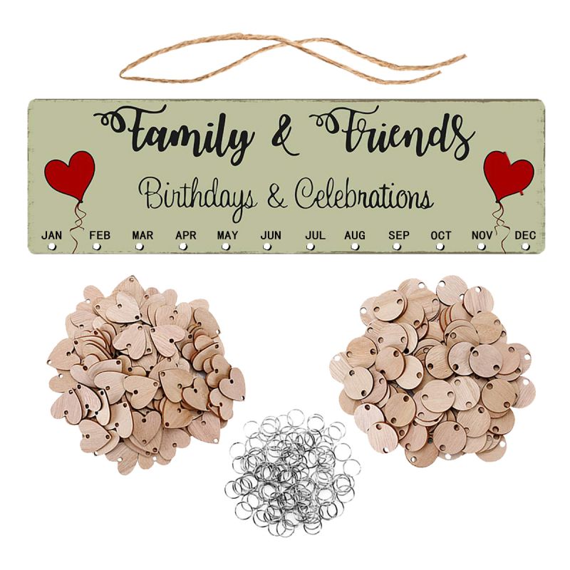 Family Birthday Board Reminder Wall Wooden Calendar Listing DIY Calendar Home Decor Special Dates Reminder