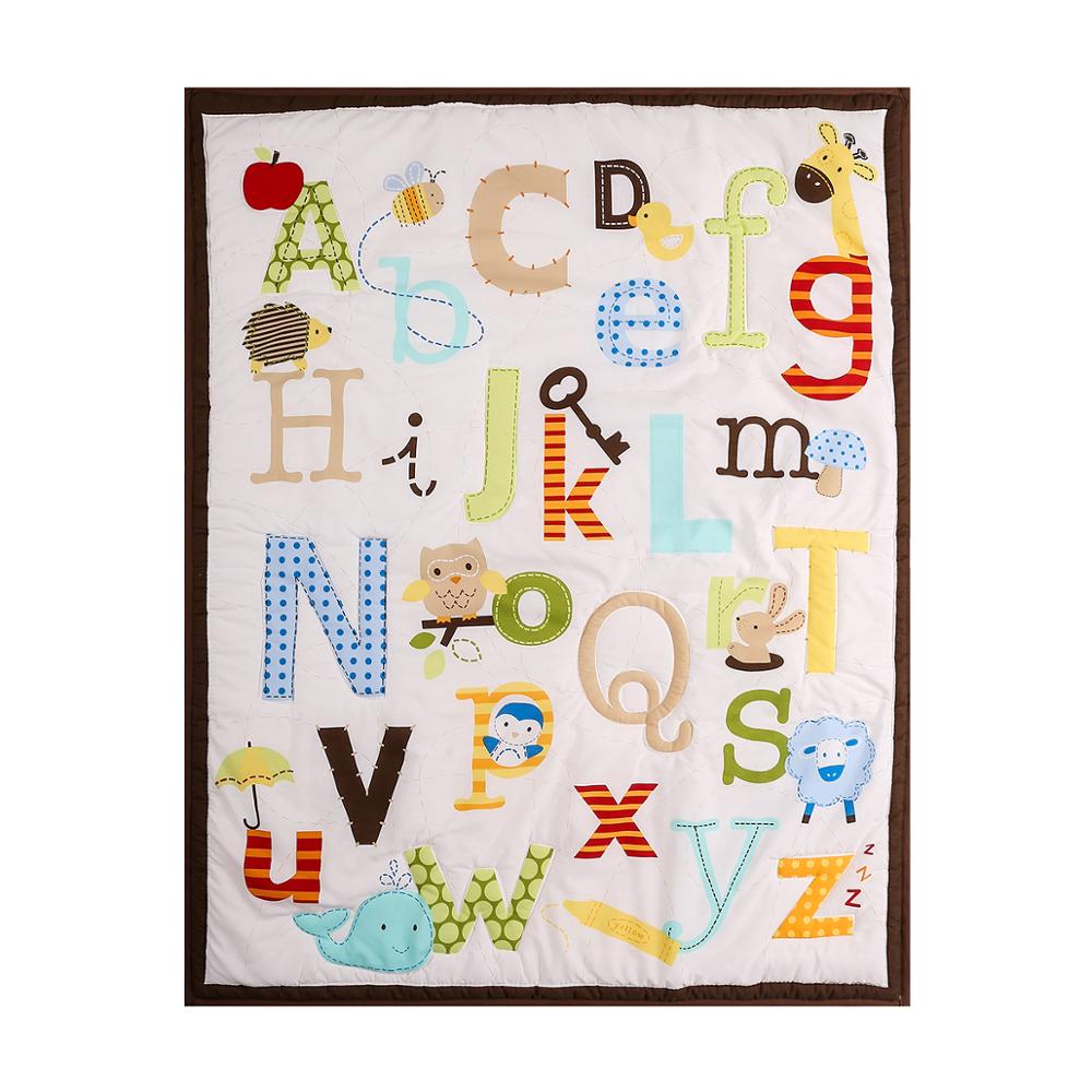 Bomull baby quilt print broderi jungel skog for gutter: 0037