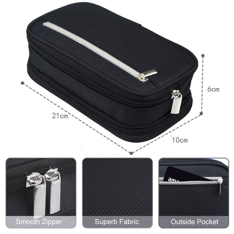 Estuches de lápices de gran capacidad de nailon, caja de bolígrafos para niñas y niños, Kawaii, bolsa de almacenamiento multifunción de Color sólido, papelería para estudiantes