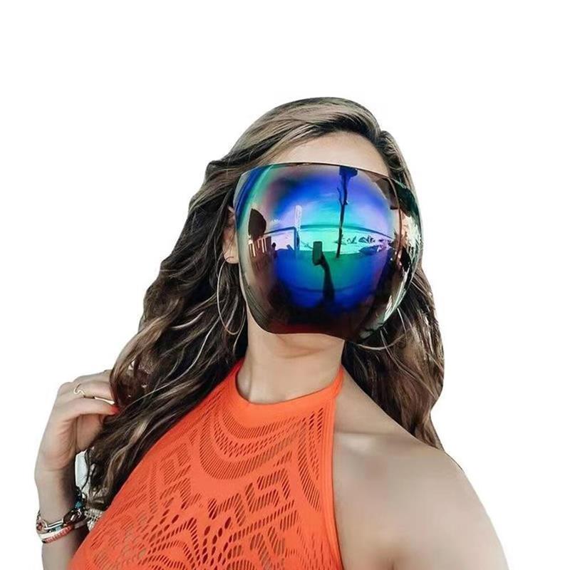 Gesicht Schild Sonnenbrille Visier Volle Gesicht Abdeckung Visier Gläser UV400 Schutz Brillen Auto Motorrad Fahrrad Fahrer Brille: Blau
