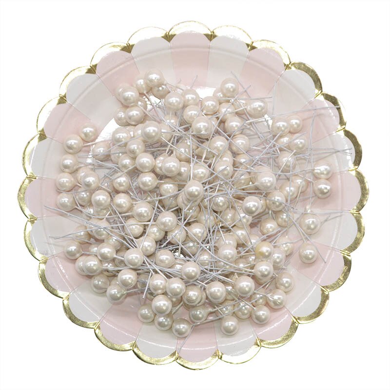 50 stk / lot 1cm mini kunstige blomster frugt støvdragere jul plast perle bær til bryllup diy boks dekoreret kranse